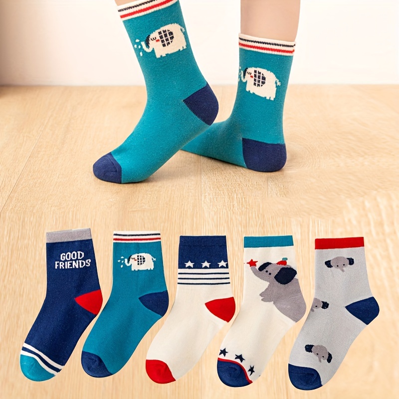 5‑Pack Kids Boys Socks Cartoon - đánh giá và giá Cotton Crew Sock Pack