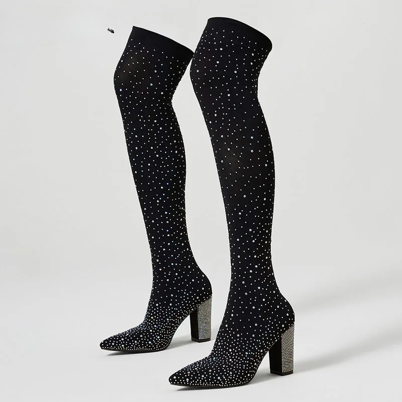 Aneikeh Crystal Over‑the‑Knee  - đánh giá và giá Knee High Sock Women
