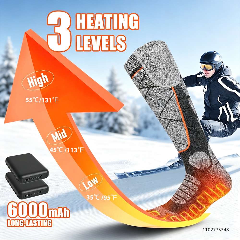 New Heated Socks Rechargeable  - đánh giá và giá Thermal Sock Winter